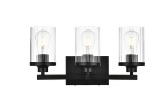 Elegant Lighting - LD7316W18BLK - Three Light Bath Sconce - Saanvi - Black and Clear