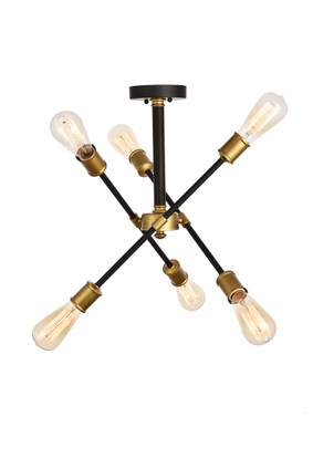 Elegant Lighting - LD8003D17BK - Six Light Flushmount - Axel - black