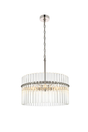 Elegant Lighting - LD925D20PN - Four Light Chandelier - Paulina - Polished Nickel