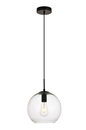 Elegant Lighting - LDPD2113 - One Light Pendant - Placido - Black and Clear