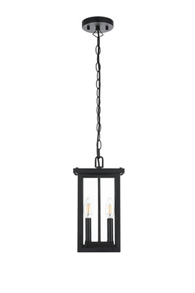 Elegant Lighting - OD324H14BK - Two Light Outdoor Pendant - Venango - Black
