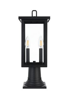 Elegant Lighting - OD324P19BK - Two Light Outdoor Post Mount - Venango - Black
