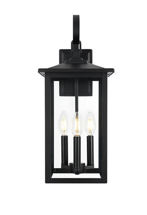 Elegant Lighting - OD325W20BK - Three Light Outdoor Wall Sconce - Carisle - Black