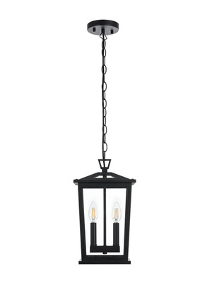 Elegant Lighting - OD333H15BK - Two Light Outdoor Pendant - Berks - Black