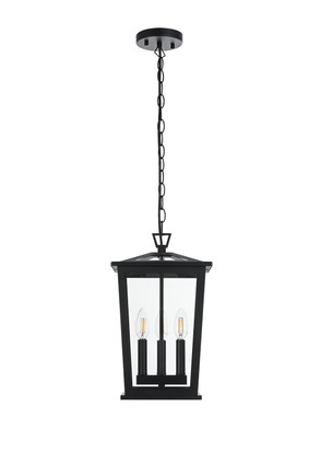 Elegant Lighting - OD333H16BK - Three Light Outdoor Pendant - Berks - Black
