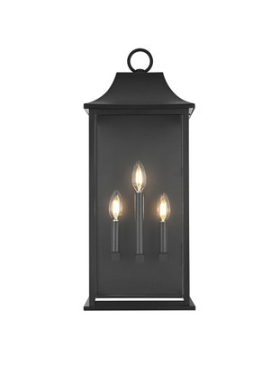 Elegant Lighting - OD503W25BK - Three Light Outdoor Wall Sconce - Shepard - Black