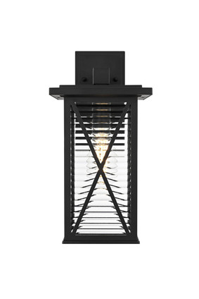 Elegant Lighting - OD607W15BK - One Light Outdoor Wall Sconce - Jada - Black and Clear