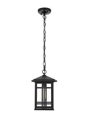Elegant Lighting - OD613H11BK - One Light Outdoor Pendant - Harley - Black and Clear