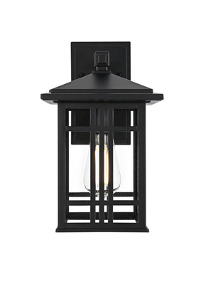 Elegant Lighting - OD613W13BK - One Light Outdoor Wall Sconce - Harley - Black and Clear
