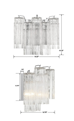 Addis Two Light Wall Sconce (ADD-302-CH-CL)