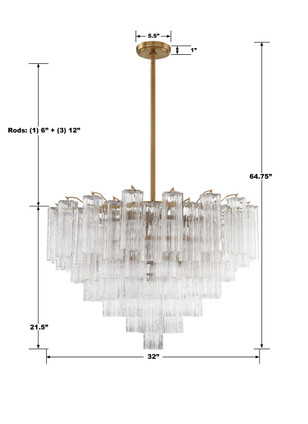 Addis 16 Light Chandelier (ADD-316-AG-CL)