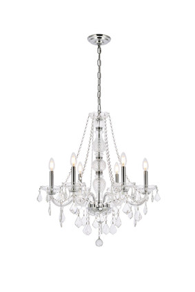 Elegant Lighting - V7856D24C/RC - Six Light Chandelier - Verona - Chrome