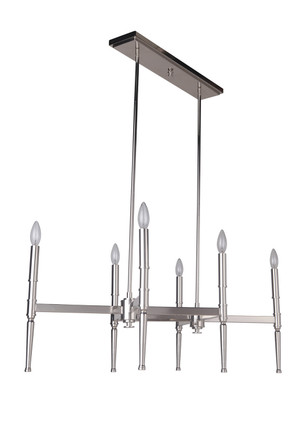 Craftmade - 44626-PLN - Six Light Chandelier - Ella - Polished Nickel