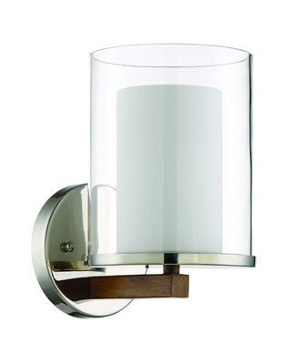 Craftmade - 46461-PLNWB - One Light Wall Sconce - Lark - Polished Nickel/Whiskey Barrel