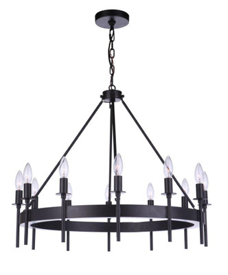 Craftmade - 54312-FB - 12 Light Chandelier - Larrson - Flat Black