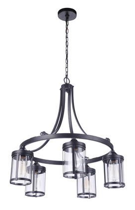 Craftmade - 55325-FB - Five Light Chandelier - Elliot - Flat Black