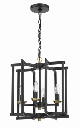 Craftmade - 56934-FBSB - Four Light Foyer Pendant - Avante Grand - Flat Black/Satin Brass Craftmade - 56934-FBSB - Four Light Foyer Pendant - Avante Grand - Flat Black/Satin Brass
