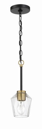 Craftmade - 56991-FBSB - One Light Mini Pendant - Avante Grand - Flat Black/Satin Brass Craftmade - 56991-FBSB - One Light Mini Pendant - Avante Grand - Flat Black/Satin Brass