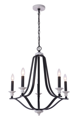 Esme Five Light Chandelier (57625-FBMWW)