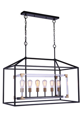 Aaron Six Light Island Pendant (58076-FBSB)
