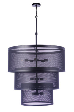 Craftmade - 58992-FB - 12 Light Pendant - Mesh - Flat Black