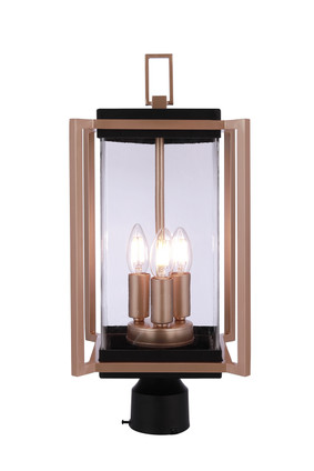 Metalwork Three Light Outdoor Post Mount (ZA6515-MNSB)