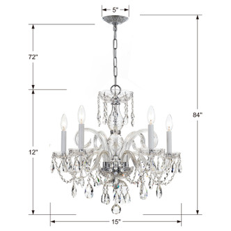 Traditional Crystal Five Light Chandelier (1005-CH-CL-SAQ)
