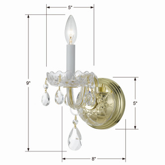 Traditional Crystal One Light Wall Sconce (1031-PB-CL-S)