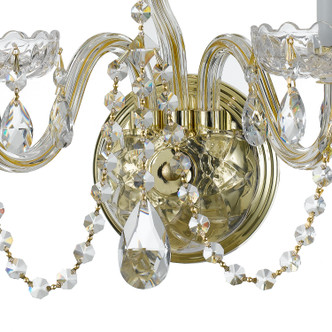 Traditional Crystal Three Light Wall Sconce (1033-PB-CL-S)