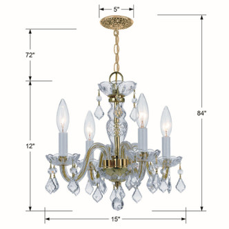 Traditional Crystal Four Light Mini Chandelier (1064-PB-CL-I)