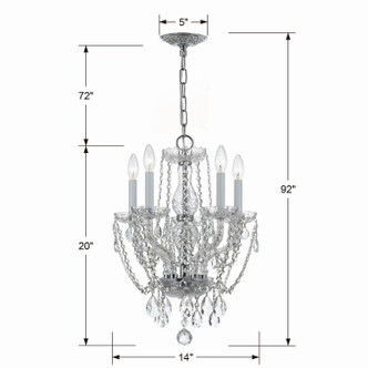 Traditional Crystal Five Light Mini Chandelier (1129-CH-CL-MWP)