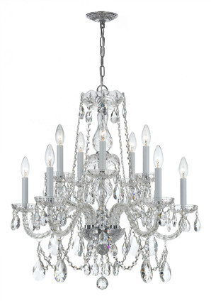 Crystorama - 1130-CH-CL-SAQ - Ten Light Chandelier - Traditional Crystal - Polished Chrome Crystorama - 1130-CH-CL-SAQ - Ten Light Chandelier - Traditional Crystal - Polished Chrome