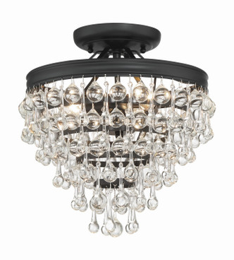 Crystorama - 130-MK_CEILING - Three Light Semi Flush Mount - Calypso - Matte Black
