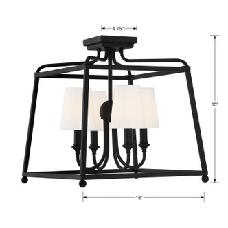 Sylvan Four Light Semi Flush Mount (2243-BF)