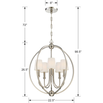 Sylvan Five Light Chandelier (2247-PN)