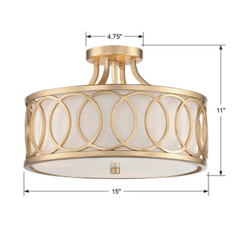 Graham Three Light Semi Flush Mount (285-GA)