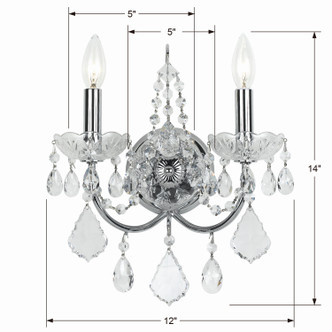 Imperial Two Light Wall Sconce (3222-CH-CL-SAQ)
