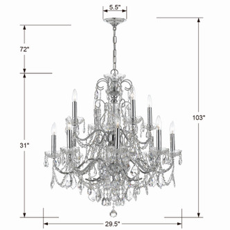 Imperial 12 Light Chandelier (3228-CH-CL-SAQ)