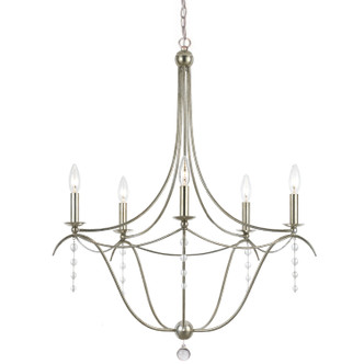 Crystorama - 435-SA - Five Light Chandelier - Metro - Antique Silver