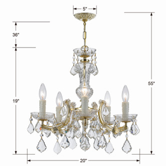 Maria Theresa Five Light Mini Chandelier (4376-GD-CL-MWP)