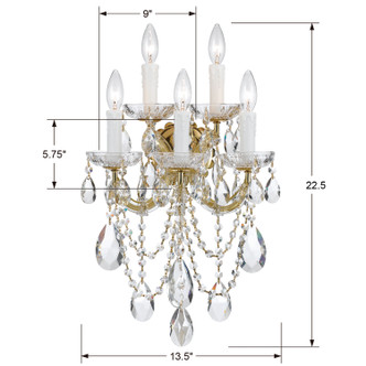 Maria Theresa Five Light Wall Sconce (4425-GD-CL-SAQ)