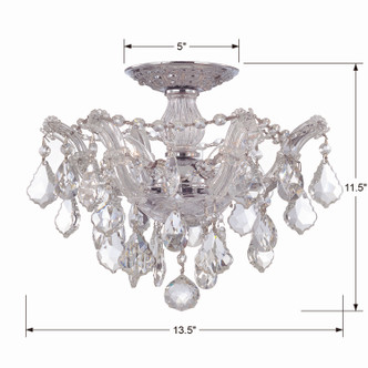 Maria Theresa Three Light Semi Flush Mount (4430-CH-CL-S)