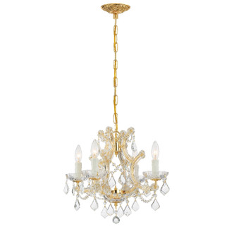 Maria Theresa Four Light Mini Chandelier (4474-GD-CL-MWP)