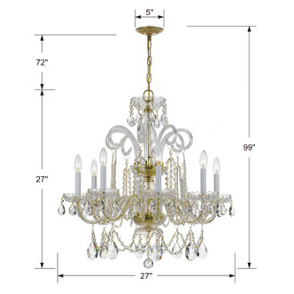 Traditional Crystal Eight Light Chandelier (5008-PB-CL-S) Traditional Crystal Eight Light Chandelier (5008-PB-CL-S)