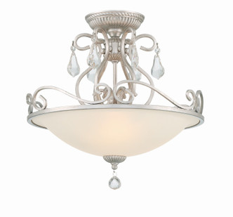 Crystorama - 5010-OS-CL-MWP - Three Light Semi Flush Mount - Ashton - Olde Silver Crystorama - 5010-OS-CL-MWP - Three Light Semi Flush Mount - Ashton - Olde Silver