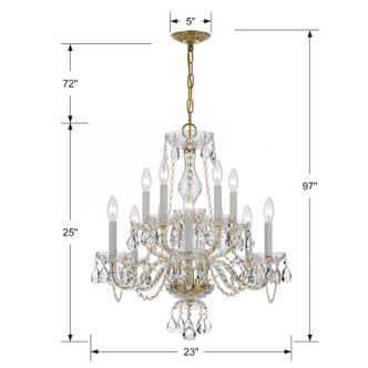 Traditional Crystal Ten Light Chandelier (5080-PB-CL-S) Traditional Crystal Ten Light Chandelier (5080-PB-CL-S)