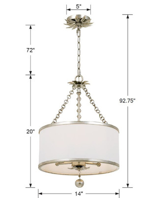 Broche Three Light Chandelier (513-SA)