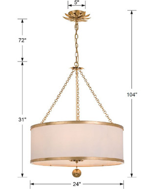 Broche Six Light Chandelier (518-GA)