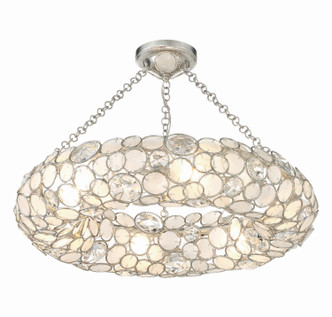 Crystorama - 525-SA_CEILING - Six Light Semi Flush Mount - Palla - Antique Silver