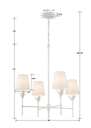 Broche Four Light Chandelier (534-MT)